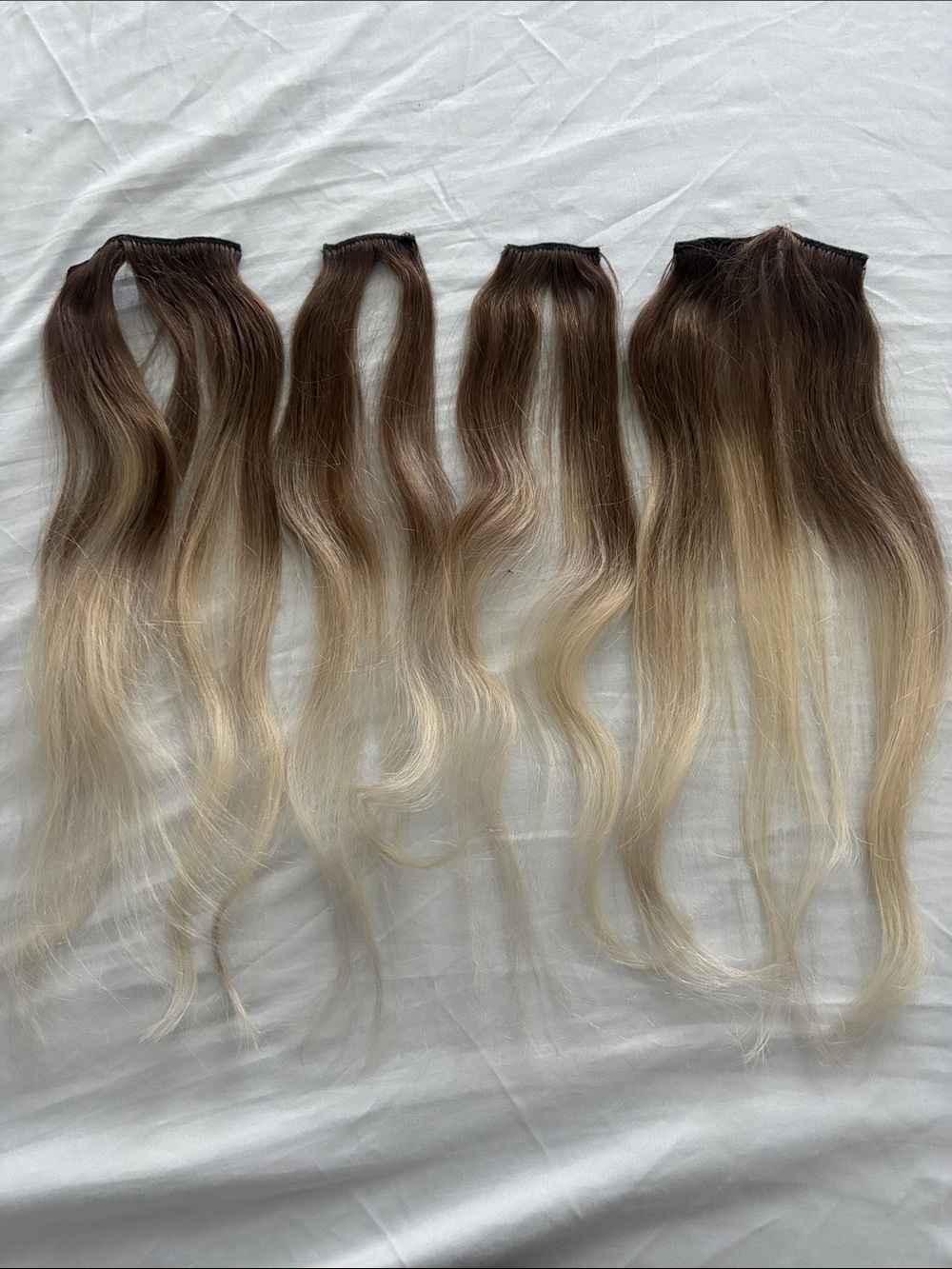 Remy Ombre clip in Hair Extensions - Brown to Blonde human